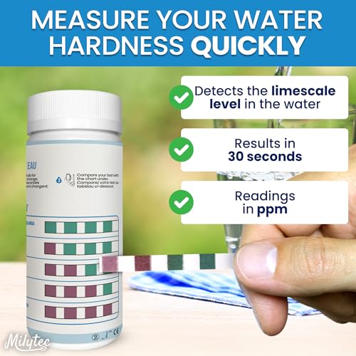 Image of Water Hardness Test Strips, 150 Tests - No More Guessing: 5-Pad Color Chart for Accurate Results - Hard Water Test Kit for Home, Well, Pool, Spa & Softener