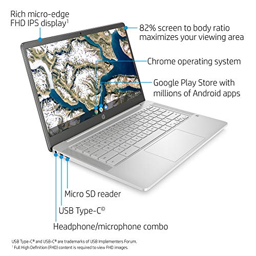 Hp Chromebook 14-Inch Fhd Laptop, Intel Celeron N4000, 4 Gb Ram, 32 Gb Emmc, Chrome (14A-Na0060Nr, Ceramic White) #TOP1