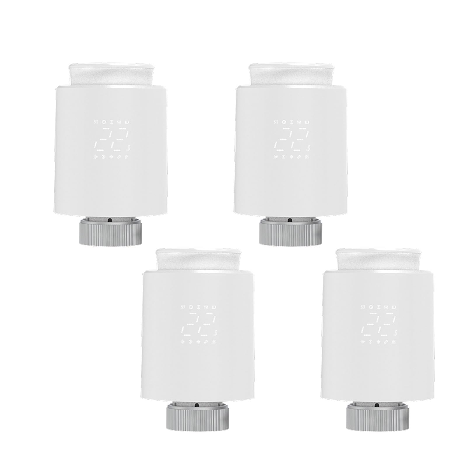 Smart Tuya ZigBee/Wifi Radiator Actuator TRV Programmable Thermostatic App Remote Temperature Controller(Zigbee 4PC)