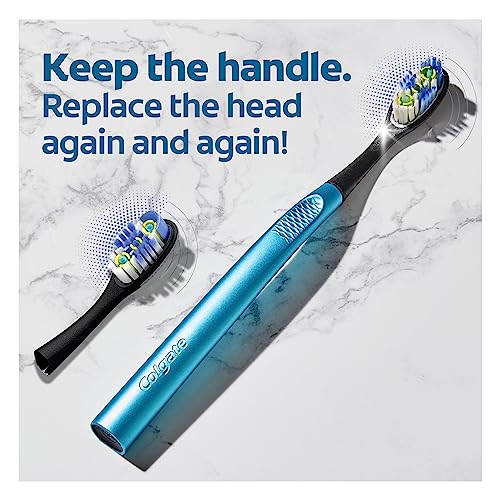 Colgate 360 Floss Tip Replaceable Head Toothbrush Starter Kit, 2 Brush Heads and Metal Handle - image 8