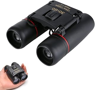 Chrees Binóculos dobráveis, binóculos compactos 30 × 60 HD, binóculos profissionais à prova d'água, binóculos para observação de pássaros, caça ao ar livre, viagens, passeios turísticos