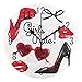 Use7 Home Decor Fashion Kiss Lips Brille Runde Acryl Wanduhr Nicht tickend leise Uhr Kunst für Wohnzimmer Küche Schlafzimmer