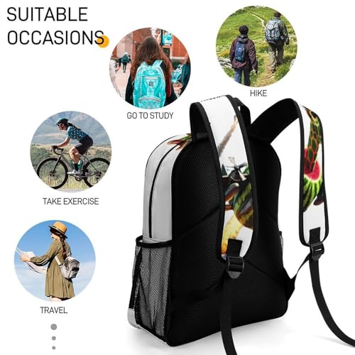 Giraffa-meloniera Merch Large Travel Backpack Italian-Brainrot Meme Waterproof Lightweight Daypack White 44x32x19cm4