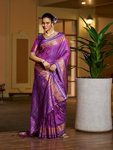 Image of SWORNOF Womens Linen Silk Saree | Saree for Women With Unstitched Blouse | Saree with Blouse Piece | Soft and Skin Friendly