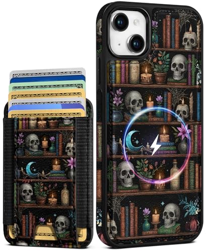Porte-cartes magnétique amovible pour iPhone 14 Plus avec 7 fentes