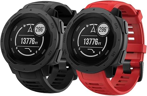 Miniatura 35 de NotoCity Instinct Band, Soft Silicone Replacement Watch Strap for Garmin Instinct 2/Solar Sports GPS Smartwatch With Adapter Tools Verde