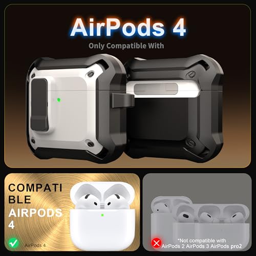 Image of RFUNGUANGO for AirPods 5 /4 Case (2026 /2024) with Lock, White