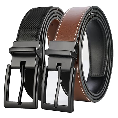 Image of Lavemi Men's Real Leather Ratchet Dress Belt with Automatic Buckle,Elegant Gift Box