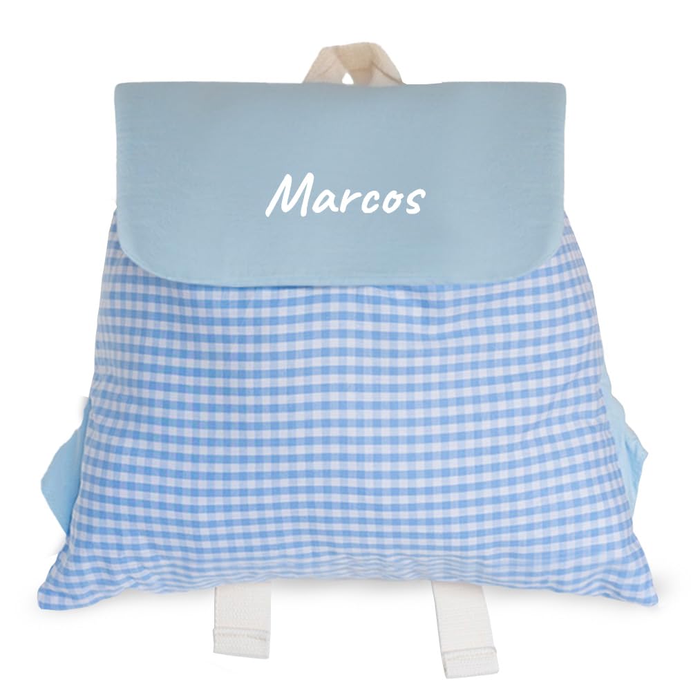 Transparent Gift Mochila Infantil Personalizada Cuadros con Nombre para niños y niñas. Mochila cuerdas con diseño de Saco para guardería. Saco para colegio. Mochilas Vuelta al cole