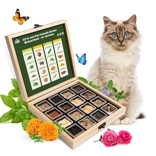 Lush&Dew Pet-Friendly Heirloom Seed Bank, Gardening Gifts for Women Men, 16 Varieties...