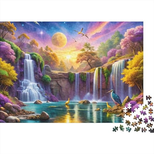 Puzzle de 1000 piezas antiestrés con encaje perfecto de escena natural mágica