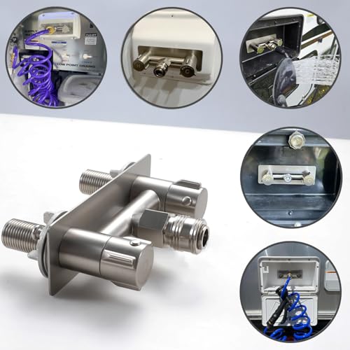 Image of All Metal RV Exterior Quick Connect Faucet,4 inchRV Shower Faucet Replacement,RV Outside Shower Valve Kit,Camper Shower Faucet Valve with Quick Connect(Brushed Nickel)
