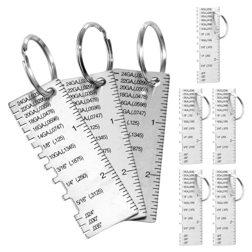 WhSunVo Metal Sheet Thickness Gauge Solid Easy to Read Metal Gauge Tool Practical Stainless Steel Thickness Gauge Portable Wire Thickness Gauge for Welding