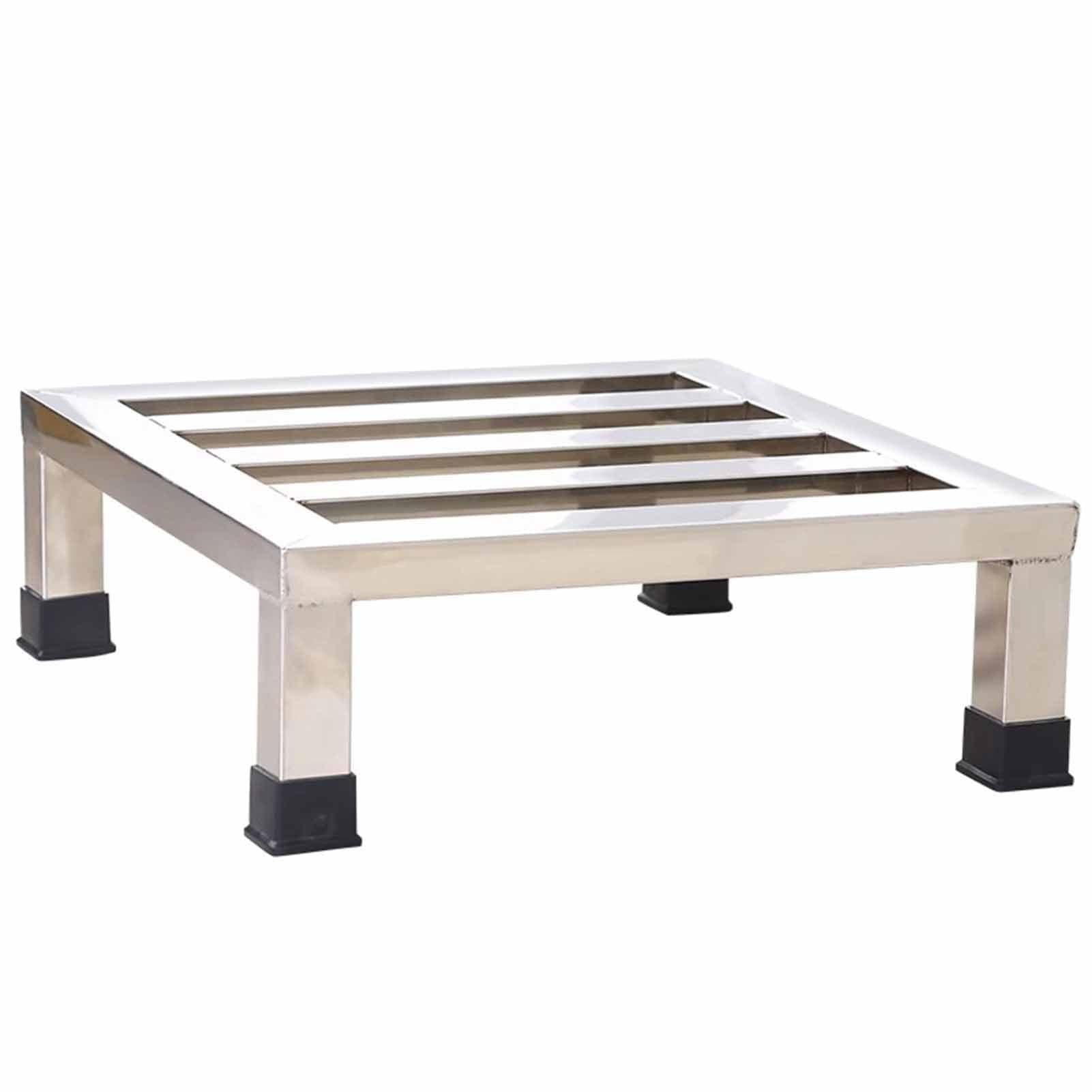 Podnośnik AGD, stojak podłogowy ze stali nierdzewnej, prostokątna półka, stojak na sprzęt AGD, pralka/lodówka (50x50x10cm)