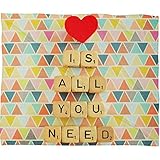 Deny Designs Happee Monkee Printed Wood Art, Love is All You Need