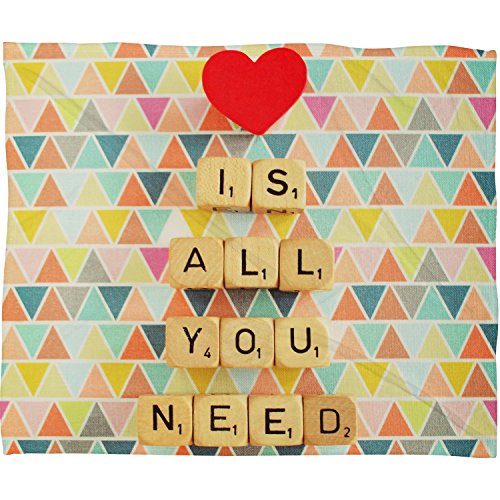 Deny Designs Happee Monkee Printed Wood Art, Love is All You Need