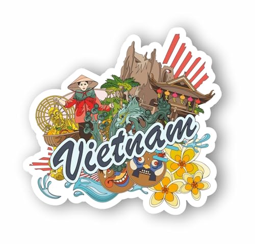 Image of Vietnam Acrylic Fridge Magnet - UV Textured Printed, Stylish Multicolor Magnet for Fridge, Wardrobe & Metal Surfaces, Pack of 1 (Vietnam)