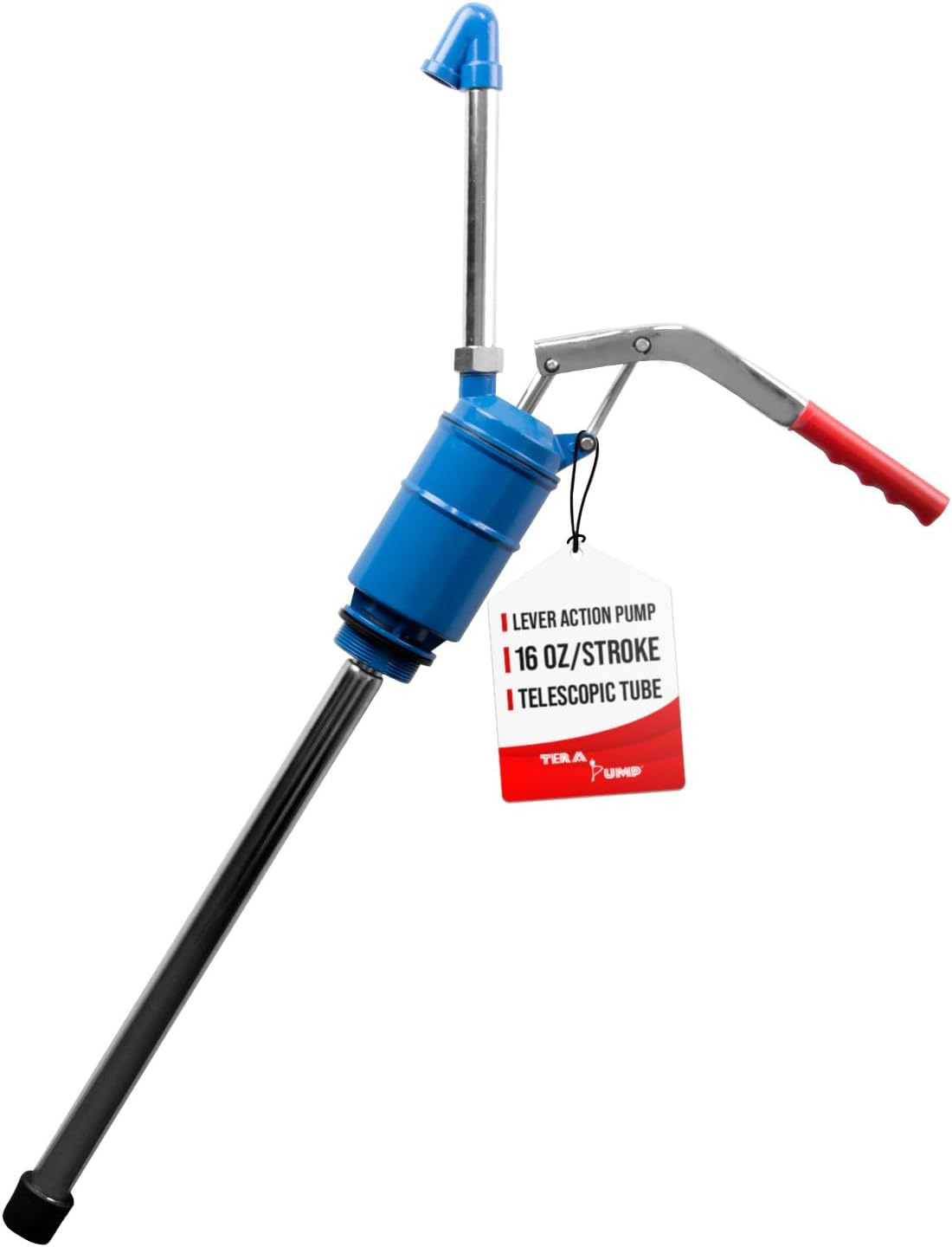 TERA PUMP Heavy Duty Manual Hand-Operated Drum Barrel Pump Lever-Action High Viscosity for Thicker Liquids Motor Oil, Gear Oil, Cutting Oils, Lubricants, etc.