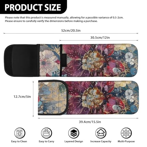Flashideas Floral Flat Iron Holder Curling Iron Organizers and Storage with Pocket Travel Neoprene Storage Pouch Case Bag Neoprene Straightener Holder and Silicone Hot Hair Tools miniatura 6