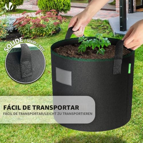 Miniatura 7 de Vounot 5 Piezas Bolsas De Cultivo Plantas 30l, Maceta De Tela Cultivo De Patatas Con Asas Y Etiquetas De Plantas, Bolsa De Siembra No Tejida Para Papas Tomates Fresas