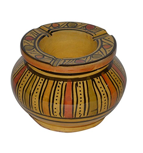 Ceramic Ashtrays Hand Made Moroccan smokeless Ceramic Vivid Colors Large
