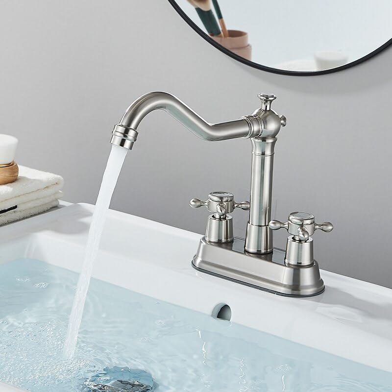 Robinet de bassin cascade noir et laiton pour rénovation de lavabo