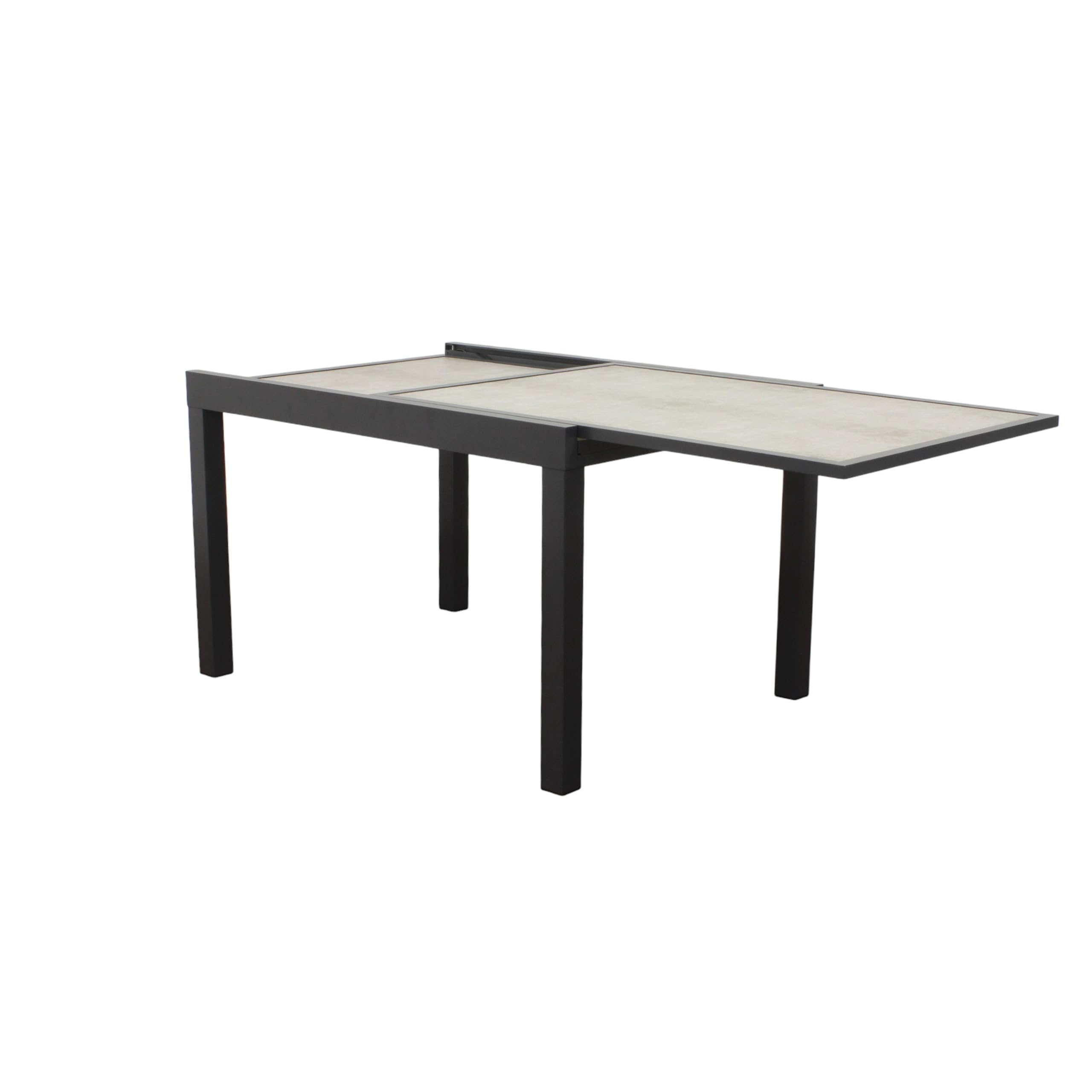 milani home - tavolo da giardino allungabile, alluminio, 10 posti, antracite, piano 120 x 240 cm
