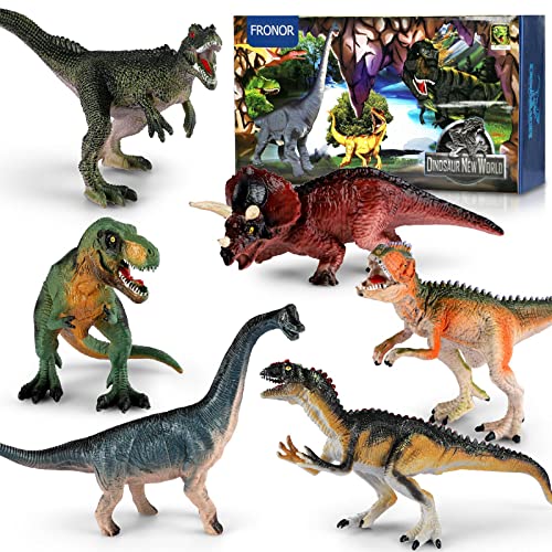 FRONOR STEM Toys for 3 4 5 6 7 Year Old Boys, Dinosaurs Figure Toys Birthday Toys Gifts for 3-7 Year Old Boys Girls Preschool Toddlers 6Pcs with Storage Box Christmas Xmas Gift for 3-8 Year Old Boys