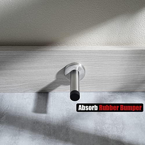 Jqk Door Stopper, 304 Stainless Steel Thicken 1Mm Sound Dampening Door Stop Bumper Wall Protetor 4 Pack, Brushed, Dsb5-Bn-P4 #TOP5