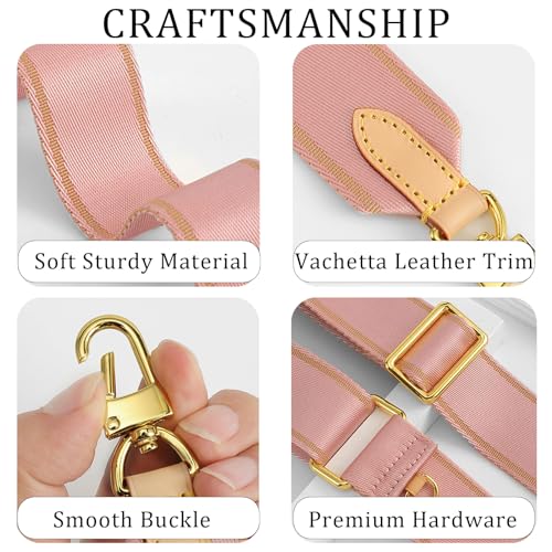 Multi Pouchette Accessories Strap Replacement, 48 Inches Adjustable Wide Crossbody Purse Strap for Women Shoulder Bag3