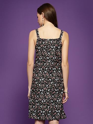 Image of OOMPH! Women's Fit And Flare Mini Sleeveless Floral Beach Dress For Slipon