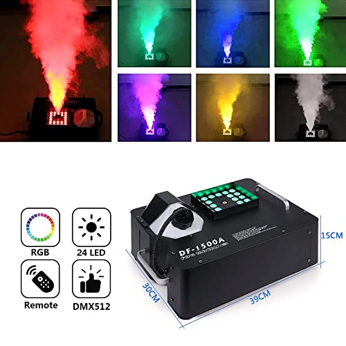琛胜 Máquina De Humo De 1500 W/3000 W, Máquina De Niebla Vertical con 24 Luces Led De Colores, Efecto Y Control Remoto, para Halloween, Bodas, Discotecas, Fiestas De Navidad, Actuaciones De DJ,1500W 3 琛胜 Máquina De Humo De 1500 W/3000 W, Máquina De Niebla Vertical con 24 Luces Led De Colores, Efecto Y Control Remoto, para Halloween, Bodas, Discotecas, Fiestas De Navidad, Actuaciones De DJ,1500W - Imagen 4