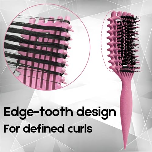 Image of Curly Hair Brush Candybrush Curl Defining Brush for Detangling Shaping and Defining Curls for Women, Men, Wet & Dry Hair (Pink)