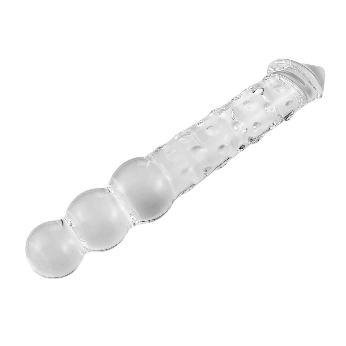 SXOVO Big Glass Dildo Penis Double Headed 30cm G Spot Stimulator Adult Beaded Butt Plug Pene Masturbación Juguetes sexuales Mujeres Hombres Pareja