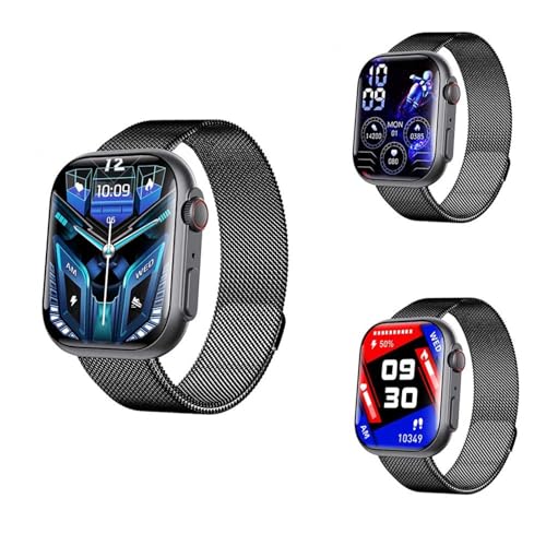 Wizvox 2025 Reloj Hombre Inteligente - 𝐑el𝐨j 𝐌edid𝐨r 𝐆𝐥𝐮𝐜𝐨𝐬𝐚 2.10' Smart Watch Women Notificaciones Inteligentes Frecuencia Cardíaca Compañero De Moda F590508,BlackMilan