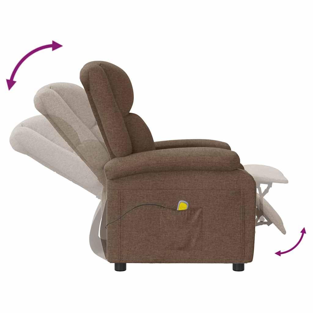Massagesessel Braun aus Stoff