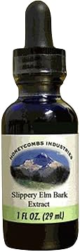 HoneyCombs Slippery Elm Liquid Drops Supplement 1oz | Bark Extract, Gut Health & Digestive Support, Stomach & Throat Soothing, Ulmus Rubra Herbal Mucilage, Plant Based