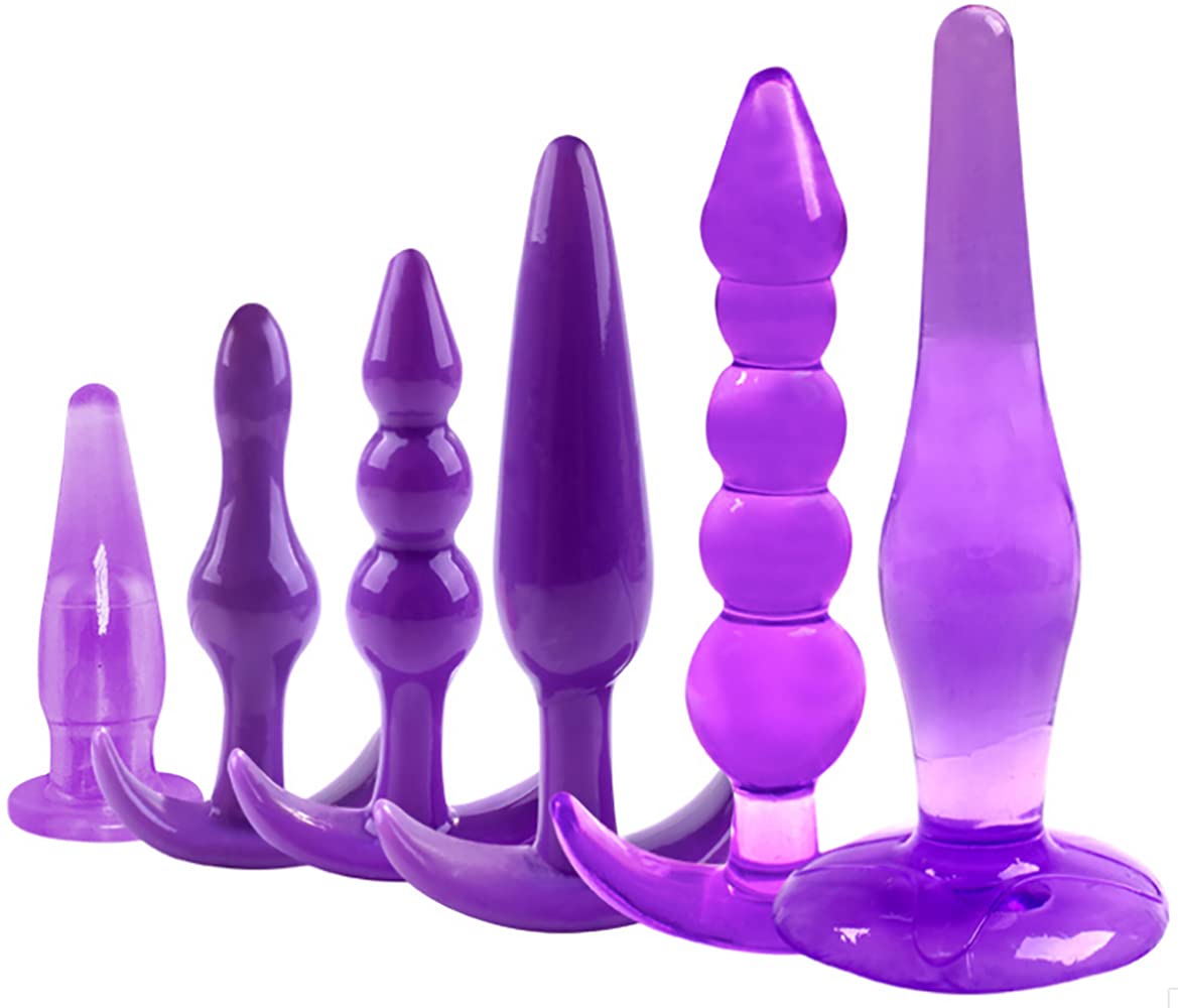 XfeyaSri plug anale, brinquedos anais, Brinquedos sexuais, homem e mulher, 6 peças (roxo)