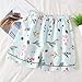 Produktbild Kllomm Weiche Damen Nachtwäsche Shorts Pyjamahose Schlafhose Frauen Sommer Blumenshorts Frauen -S
