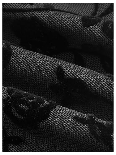 Verdusa Women's Floral Print Mesh Lettuce Trim Sleeveless Bodycon Long Cami Dress4