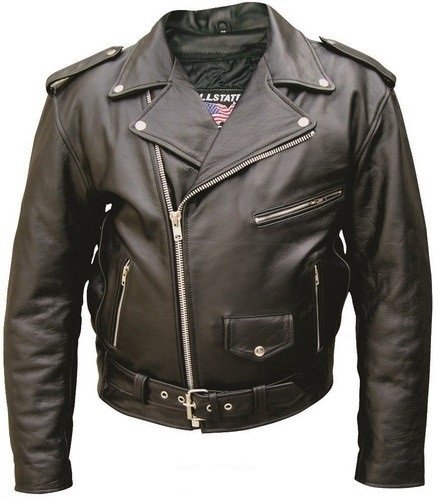 Image of Allstate Leather Men's AL2001 Basic M.C. jacket 44 Black