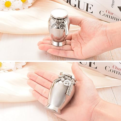 Small Stainless Steel Memorial Urns for Human Ashes with Tree Charm