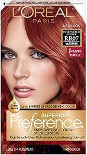 L'Oreal Paris Superior Preference Fade-Defying + Shine Permanent Hair Color, RR-07 Intense Red Copper, Pack of 1, Hair Dye