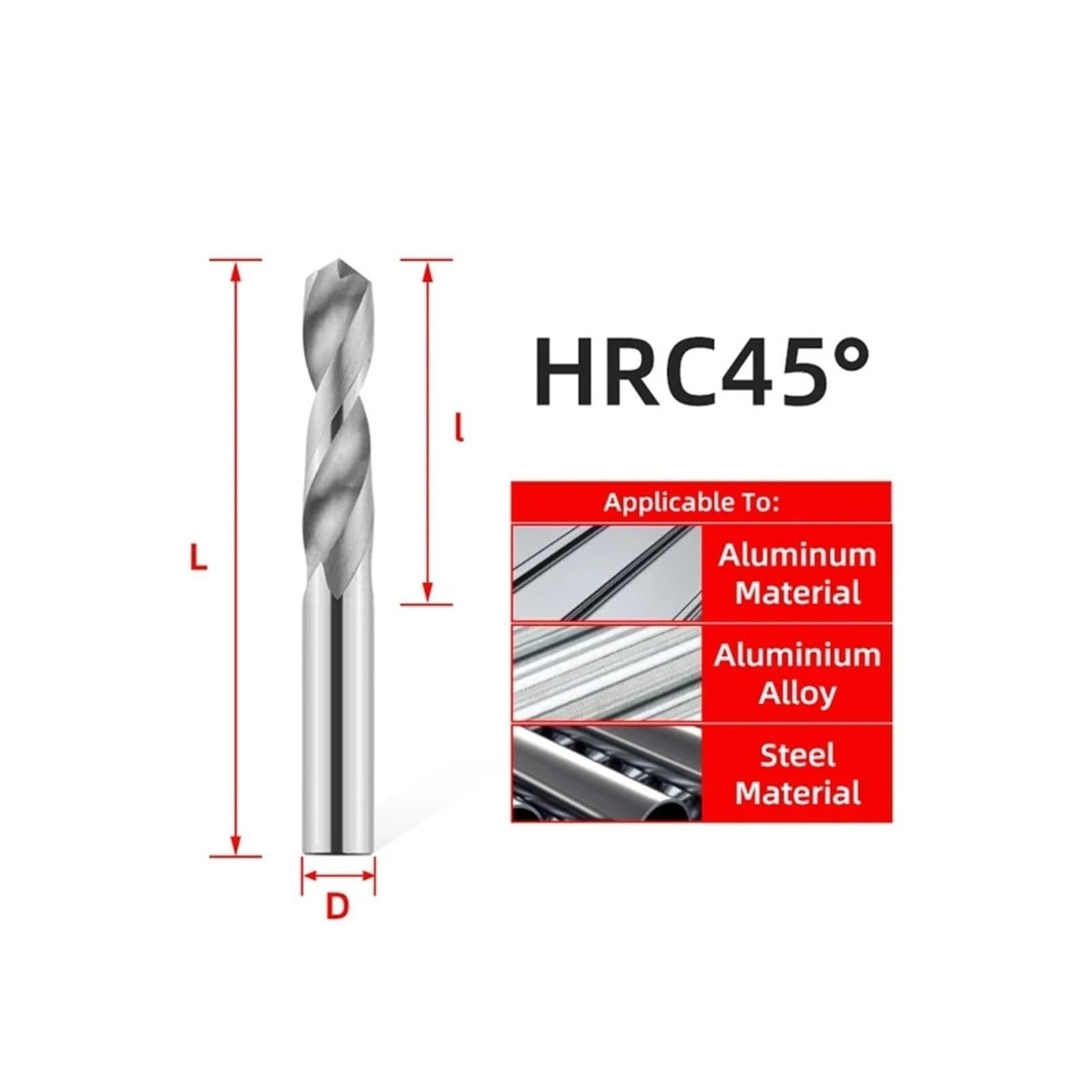 1PCS Punte da trapano in metallo duro Punte in metallo duro Punta elicoidale in acciaio al tungsteno for la lavorazione dei metalli Utensili di perforazione for tornio CNC 1.0-10.0mm(9.8mm)