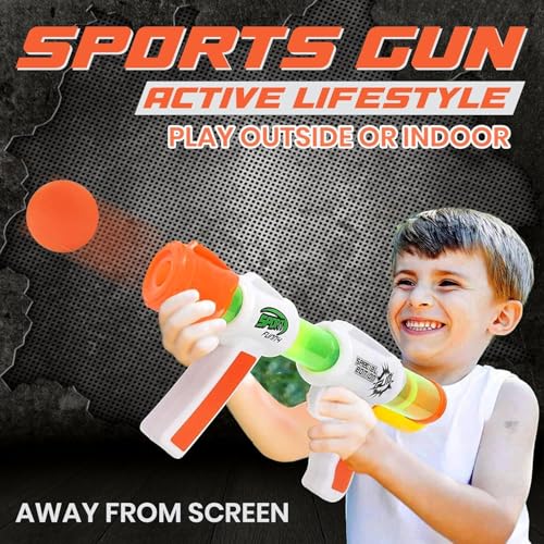 Image of ToyBharat Sports Gun Toys for Kids 5 Years | Fun Target Shooting Blaster Gun with 5 Soft Foam Bullets | Blaze Storm Hot Fire Toy Gun for Boys, Girls, Teen, Adults | Birthday Gift - Made in India