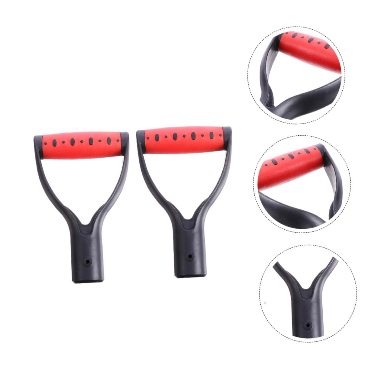 Mangos De Pala De Plástico Forma De d para Pala De Nieve y Jardín, Doble Pack 2 Piezas, Diámetro Interior 3.2 Cm, Agarre Ergonómico Resistente y Práctico para Reemplazo