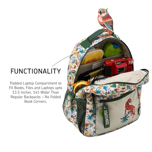 Image of ZOOKEEPER School Bag for Boys & Girls 5-7 Years Lightweight Water-Resistant Kids Backpack Durable, Comfortable & Cute Design for School & Outdoor Activities (Medium, 17L)