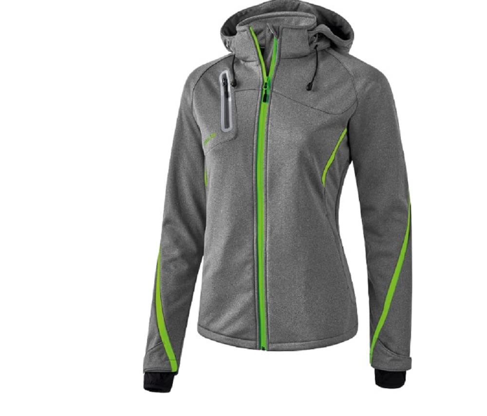 Erima Damen Softshelljacke Function (9060712), grau melange/green gecko, 34