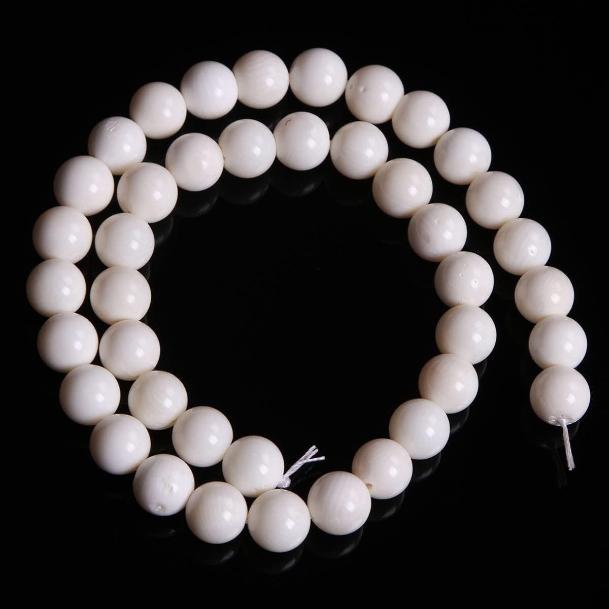 JOE FOREMAN 10mm Natural White Coral Stone Round Beads for Jewelry Making Strand 15" Beaded Semi Precious Gemstone DIY Handmade Craft Supplies