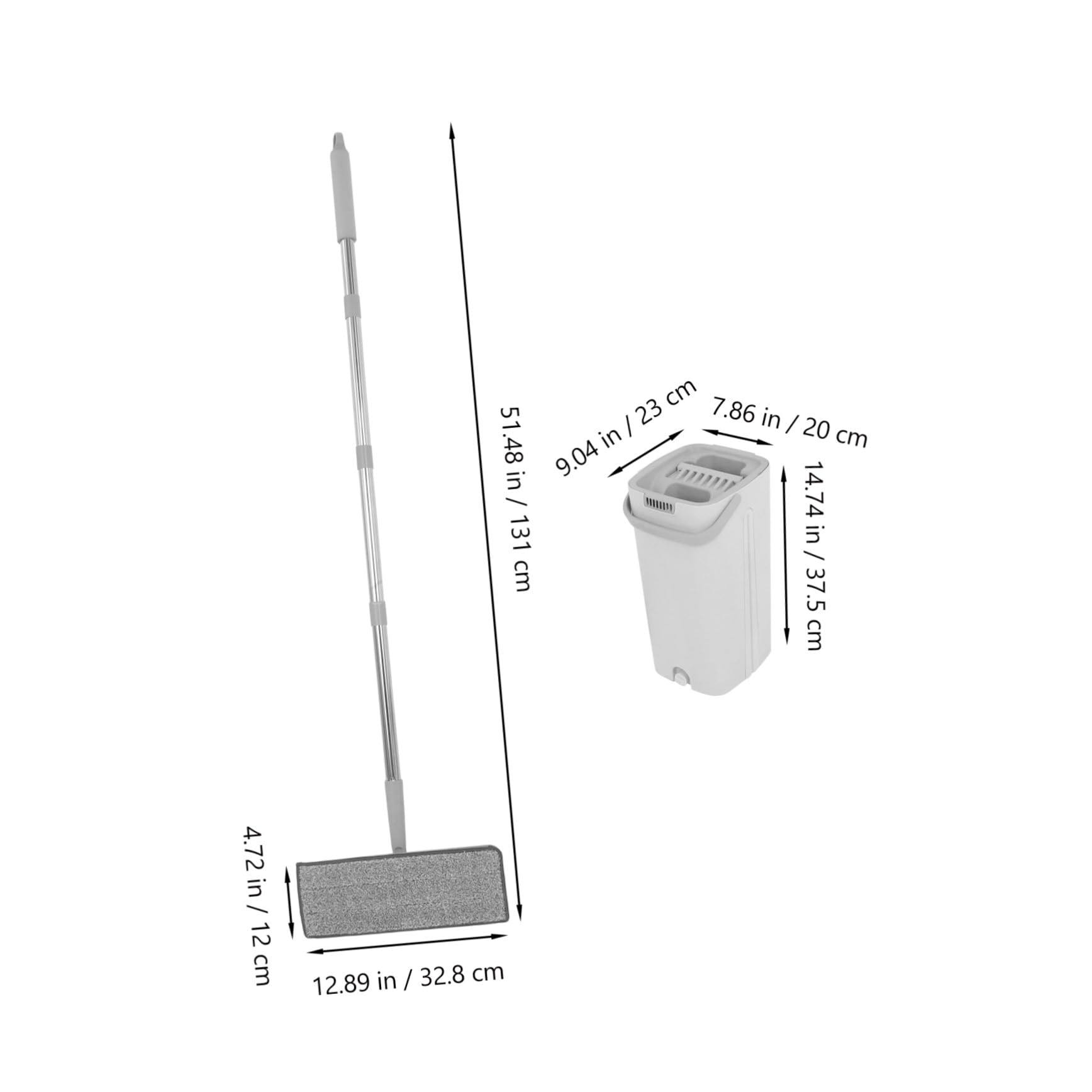 Mop con Secchio Lavapavimenti per Uso Panni Lavabili per Pulizia Pavimenti Pareti e Finestre Design con Strizzatore e Raccogliacqua Pulizia Asciutto e Bagnato Facile e